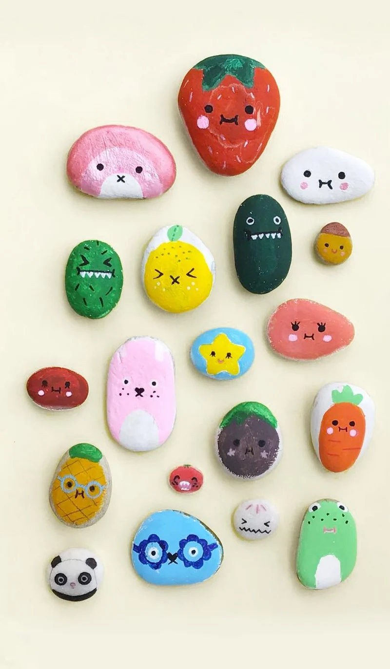 Colorful character stones