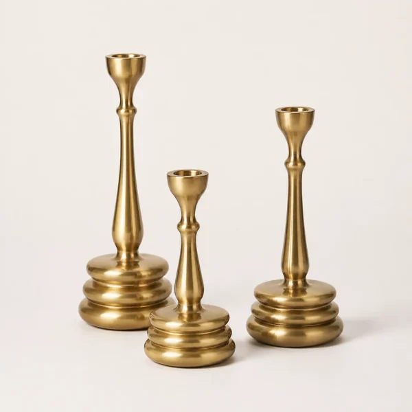 Taper Brass Candleholder Set alternate view