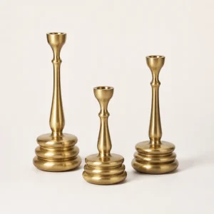 Taper Brass Candleholder Set