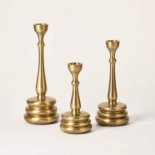 Taper Brass Candleholder Set